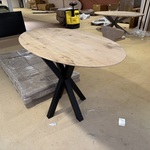 Bartafel, eiken, zwart metalen spinpoot